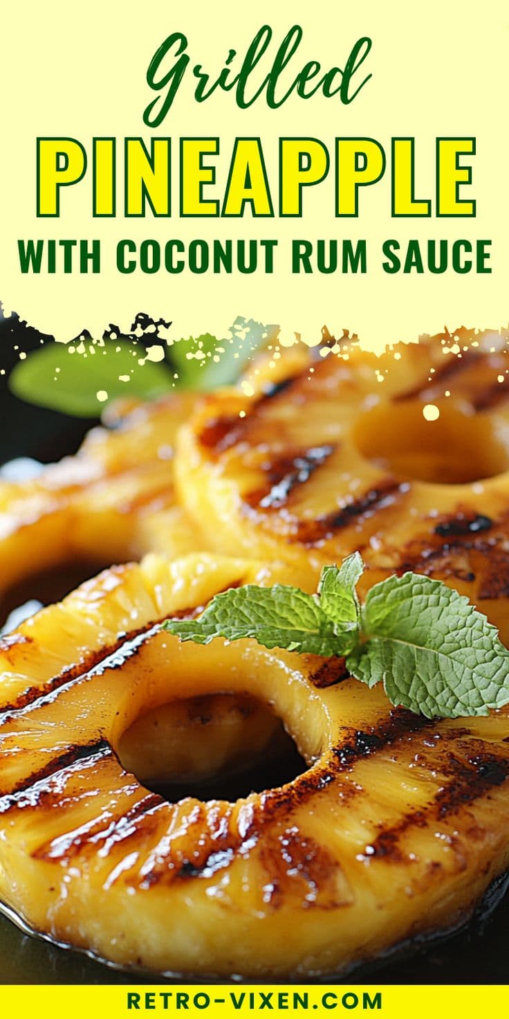 Grilled Pineapple with Coconut Rum Sauce | Cooking recipes, Grilled pineapple, Grilling recipes