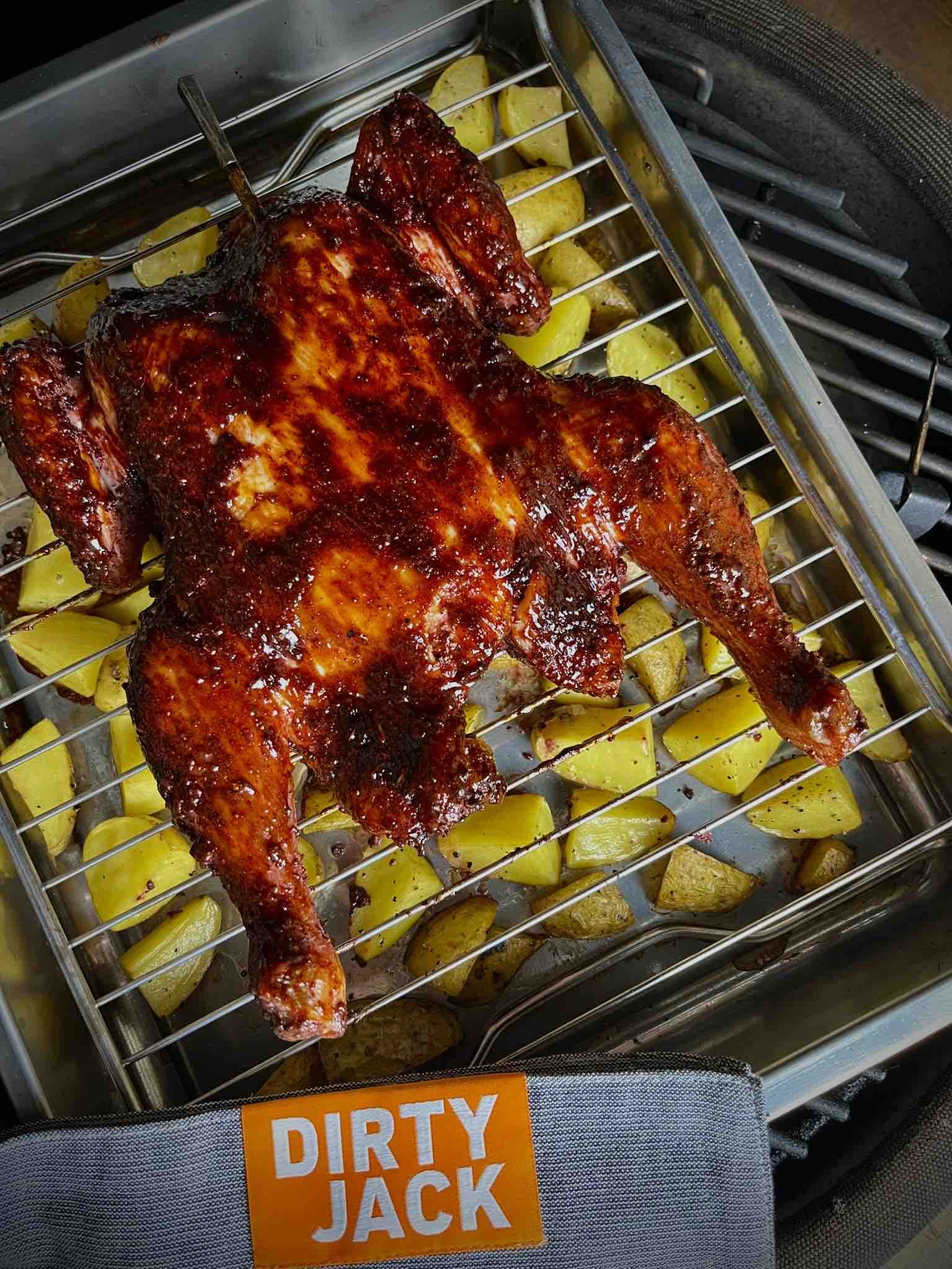 Roadkill chicken met aardappeltjes