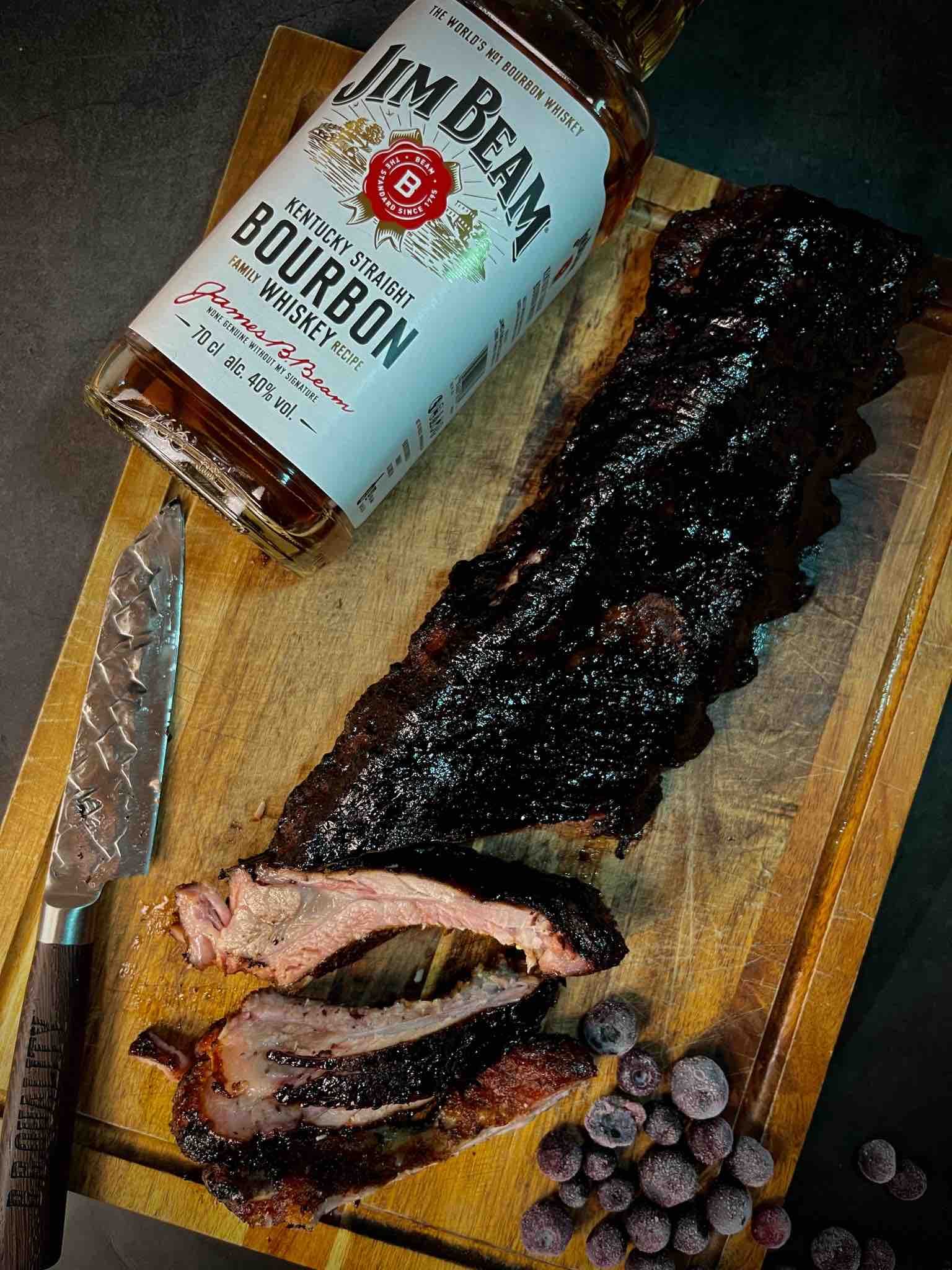 Blueberry bourbon ribs