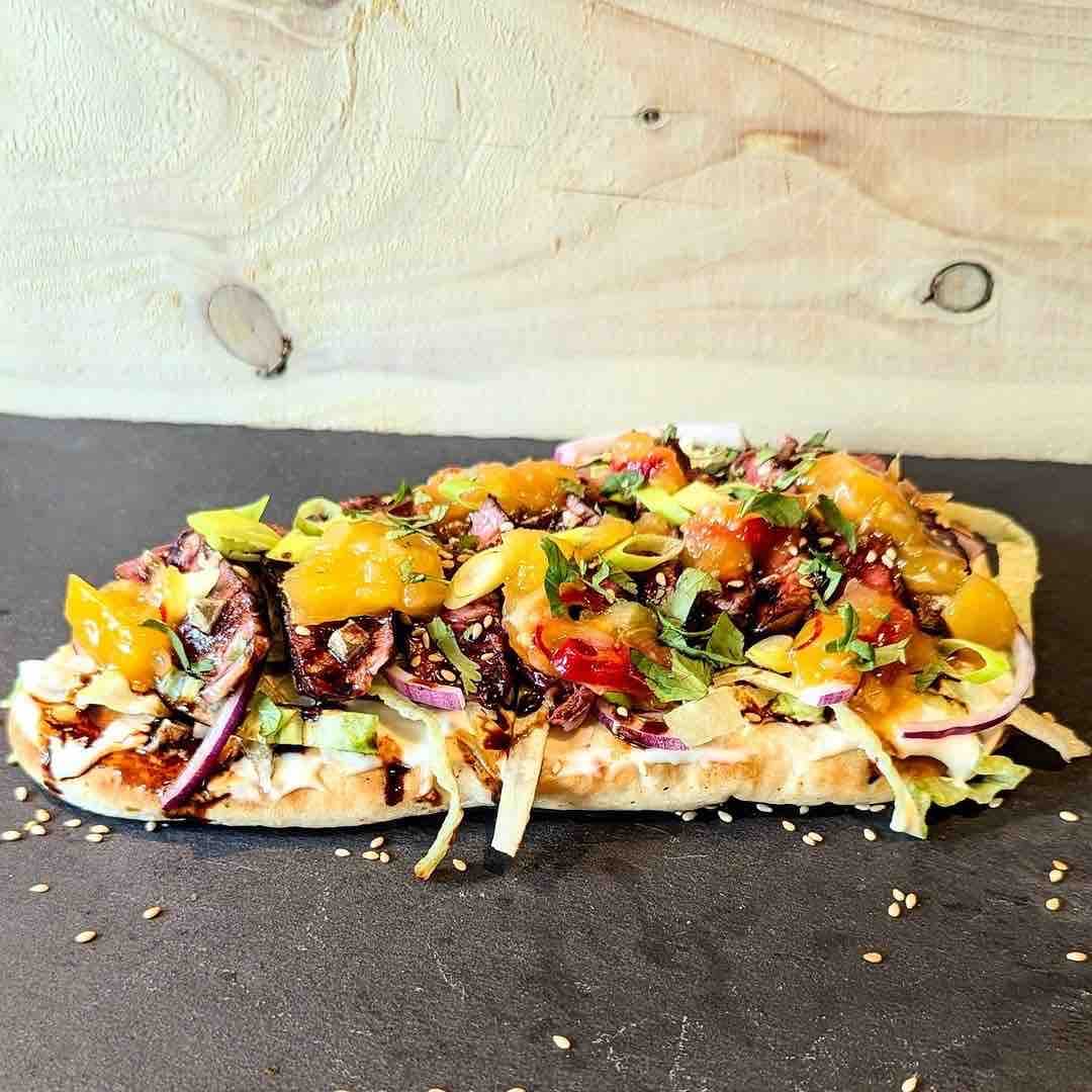 Naanbrood met Steak en Mangoð¥­