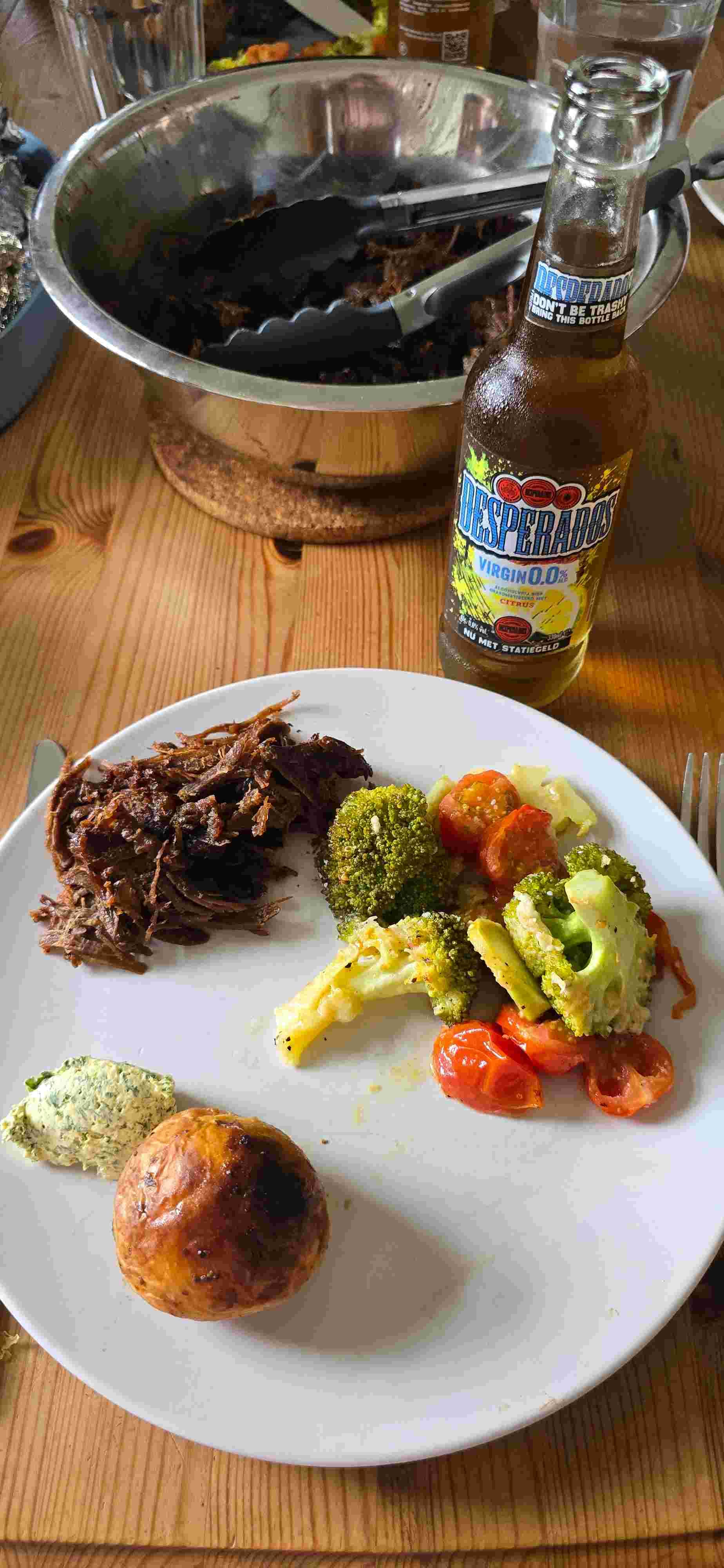 Ik heb eergisteren pulled pork van wildzwijn gemaakt. 